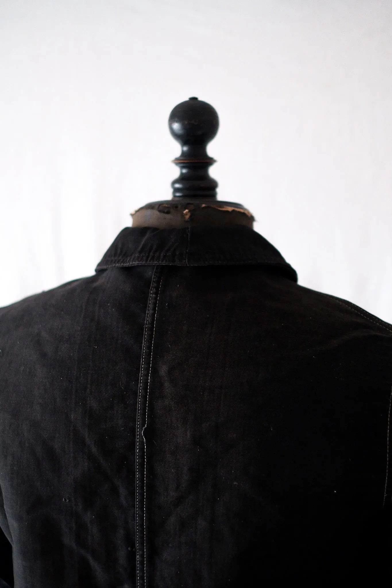 [~ 40's] Veste de travail de moleskin noire vintage française