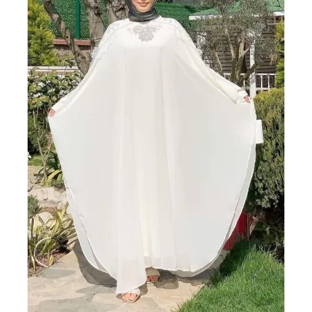 Abaya blanche Sabrina - Abaya mariage