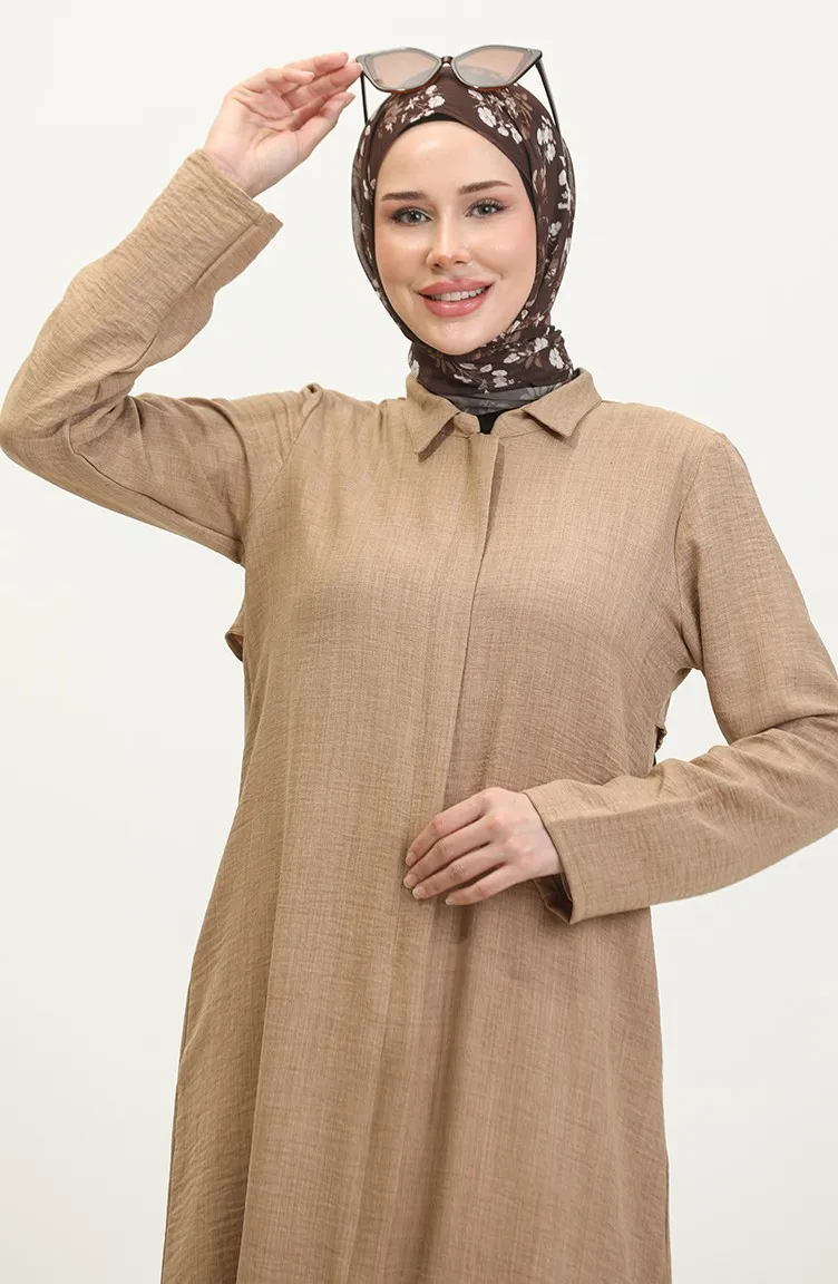 Abaya Col Chemise 24019-02 Vison 24019-02