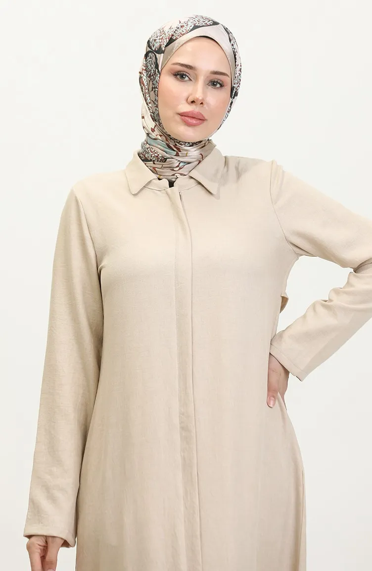 Abaya Col Chemise 24019-03 Beige 24019-03