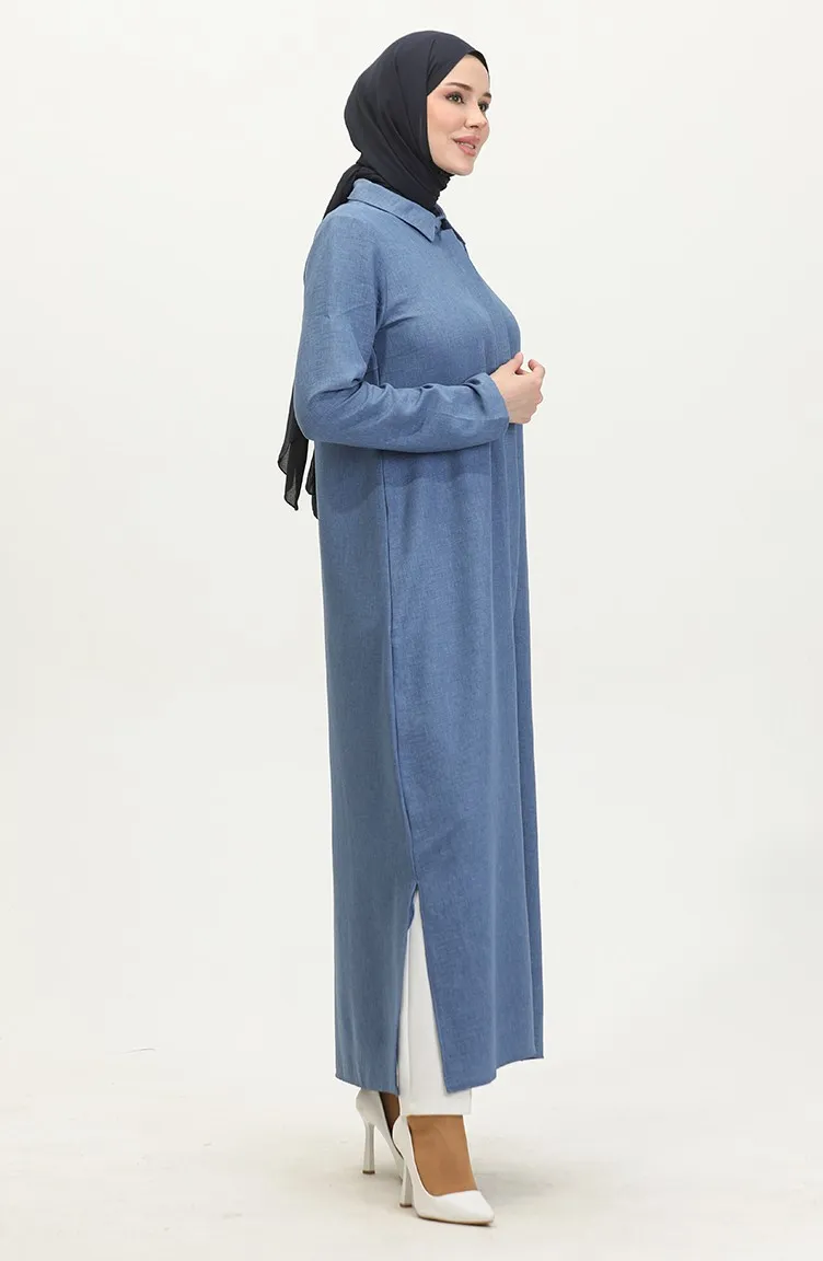 Abaya Col Chemise 24019-06 Indigo 24019-06