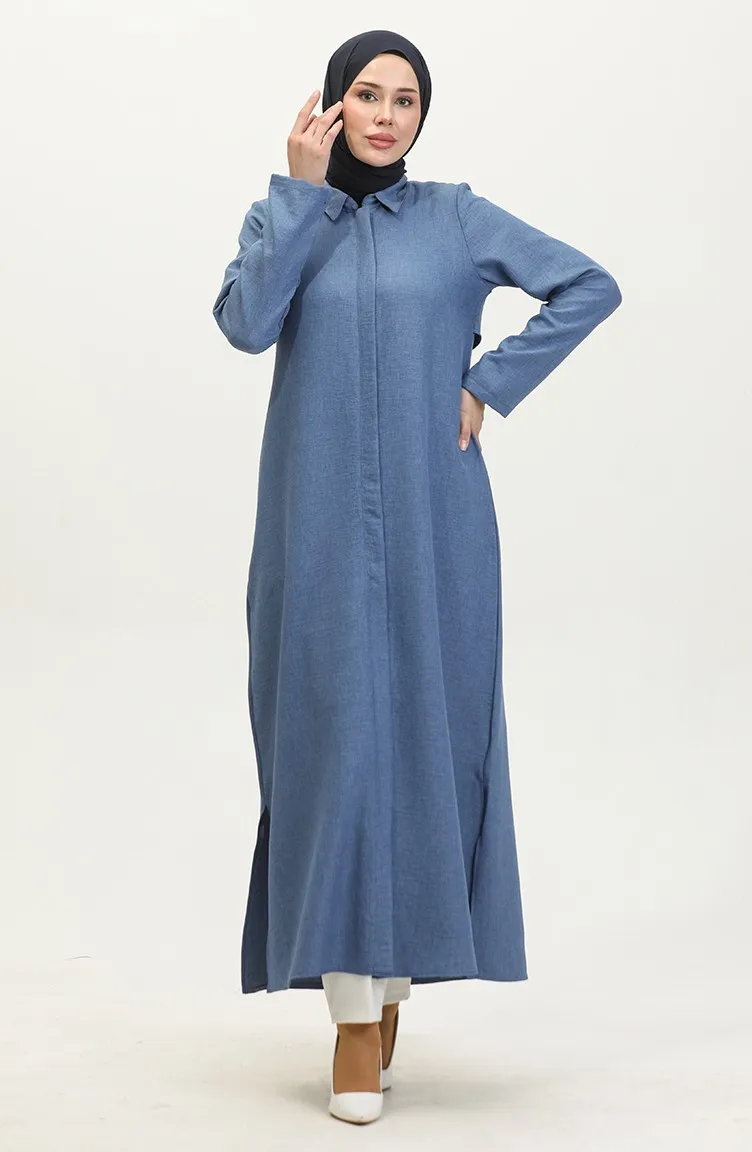 Abaya Col Chemise 24019-06 Indigo 24019-06