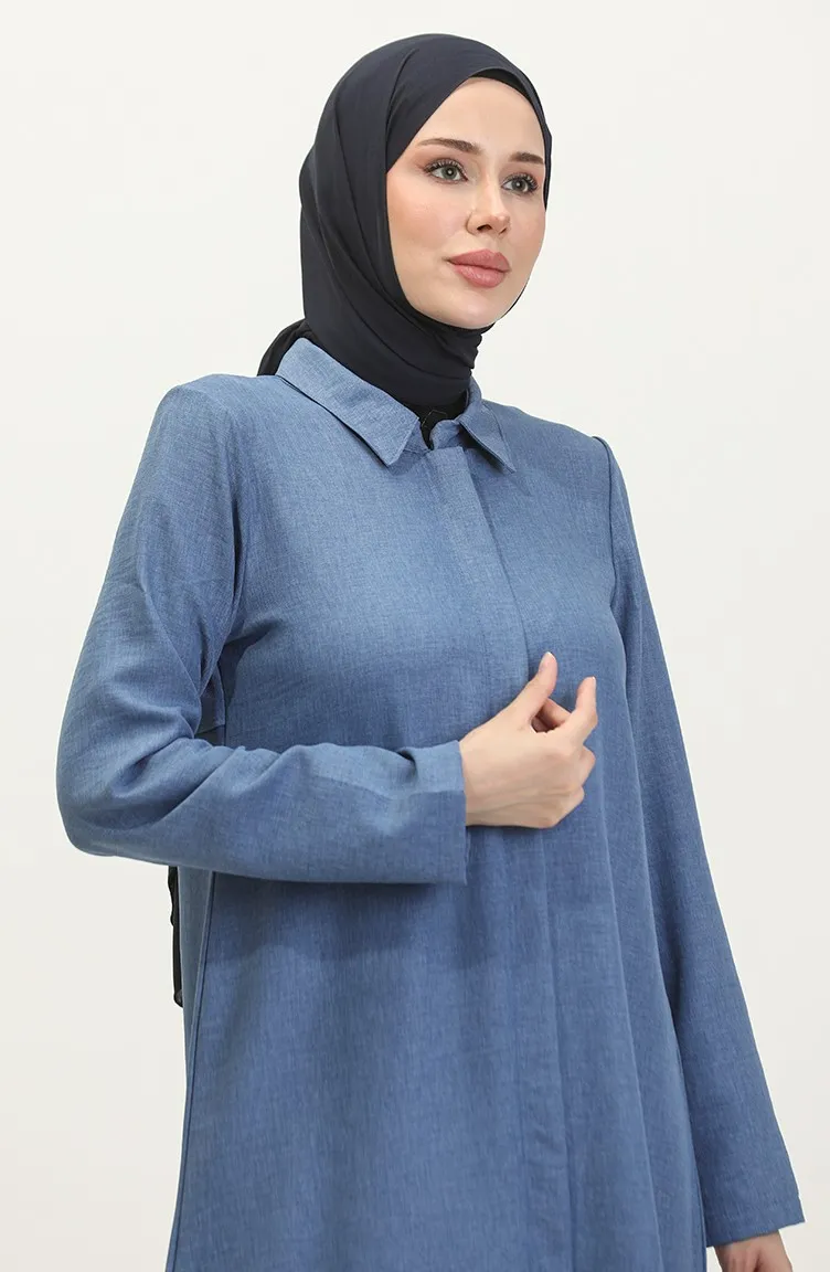 Abaya Col Chemise 24019-06 Indigo 24019-06