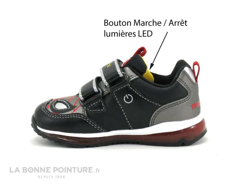 Achat chaussures Geox Bébé Basket, vente Geox Spider Man TODO GARCON - Black leather - Basket noire