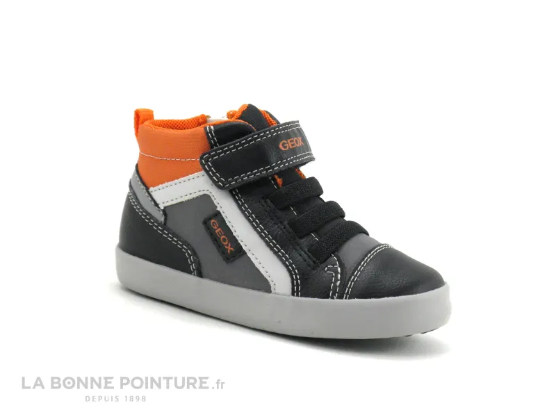 Achat chaussures Geox Bébé Bottillon, vente Geox GISLI - B261NA - Black Orange - Basket montante premiers pas