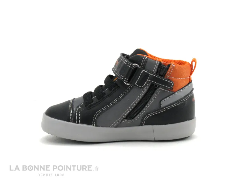 Achat chaussures Geox Bébé Bottillon, vente Geox GISLI - B261NA - Black Orange - Basket montante premiers pas