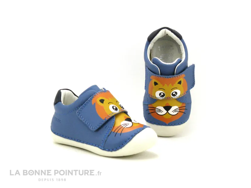 Achat chaussures Geox Bébé Chaussure, vente Geox TUTIM B3539C Avio - Chaussure premiers pas bleu ciel - Lion