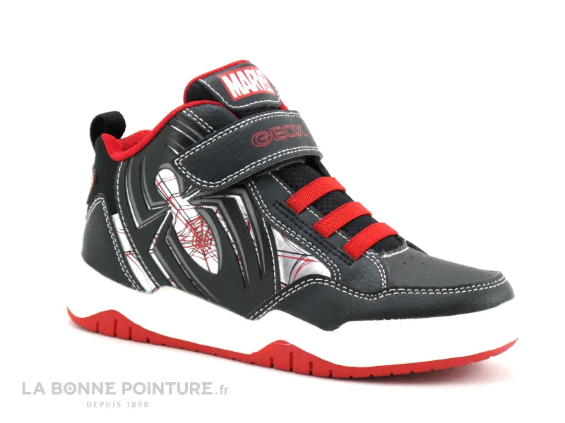 Achat chaussures Geox Enfant Basket, vente Geox Basket Spiderman - J267RC - Perth GARCON - Black - Red