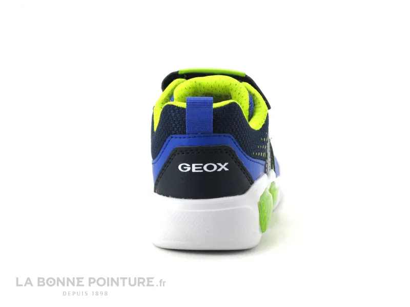 Achat chaussures Geox Enfant Basket, vente Geox J35GVA ILLUMINUS - Royal Lime - Basket leds GARCON