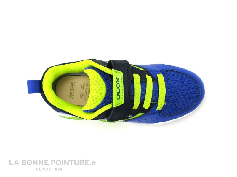 Achat chaussures Geox Enfant Basket, vente Geox J35GVA ILLUMINUS - Royal Lime - Basket leds GARCON