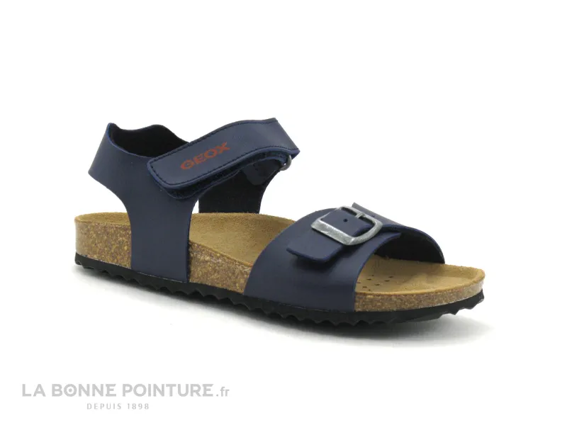 Achat chaussures Geox Enfant Nu-pieds, vente Geox GHITA Boy - J028LB - Navy Red - Sandale GARCON bleu marine