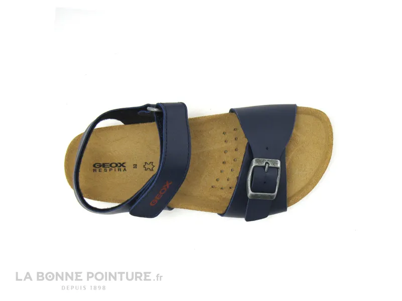 Achat chaussures Geox Enfant Nu-pieds, vente Geox GHITA Boy - J028LB - Navy Red - Sandale GARCON bleu marine