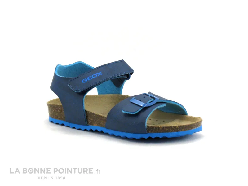 Achat chaussures Geox Enfant Nu-pieds, vente Geox GHITA J028LB Avio Sky - Sandale GARCON marine et turquoise