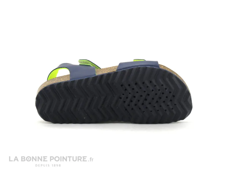 Achat chaussures Geox Enfant Nu-pieds, vente Geox GHITA J028LB - Navy Fluo yellox - Sandale GARCON bleu marine