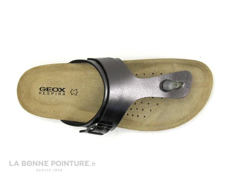 Achat chaussures Geox Femme Entre-doigts, vente Geox D35LSK - BRIONIA Gun - Tong femme argent metal