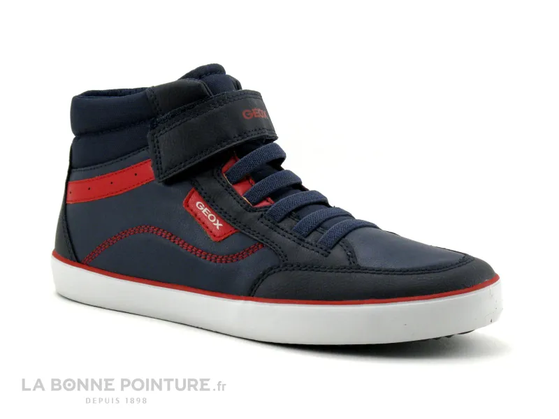 Achat chaussures Geox Junior Bottillon, vente Geox GISLI J165CB Bleu marine Rouge - Basket montante GARCON