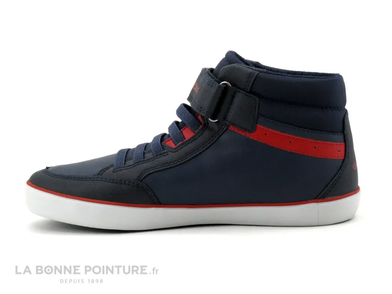 Achat chaussures Geox Junior Bottillon, vente Geox GISLI J165CB Bleu marine Rouge - Basket montante GARCON