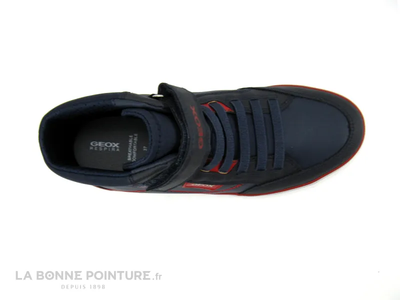 Achat chaussures Geox Junior Bottillon, vente Geox GISLI J165CB Bleu marine Rouge - Basket montante GARCON