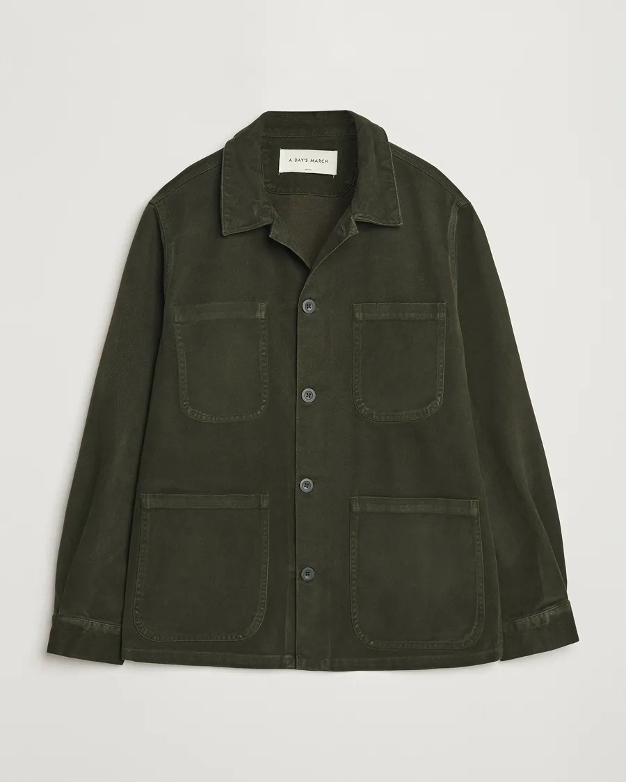 Algot Cotton Lyocell Overshirt Deep Green