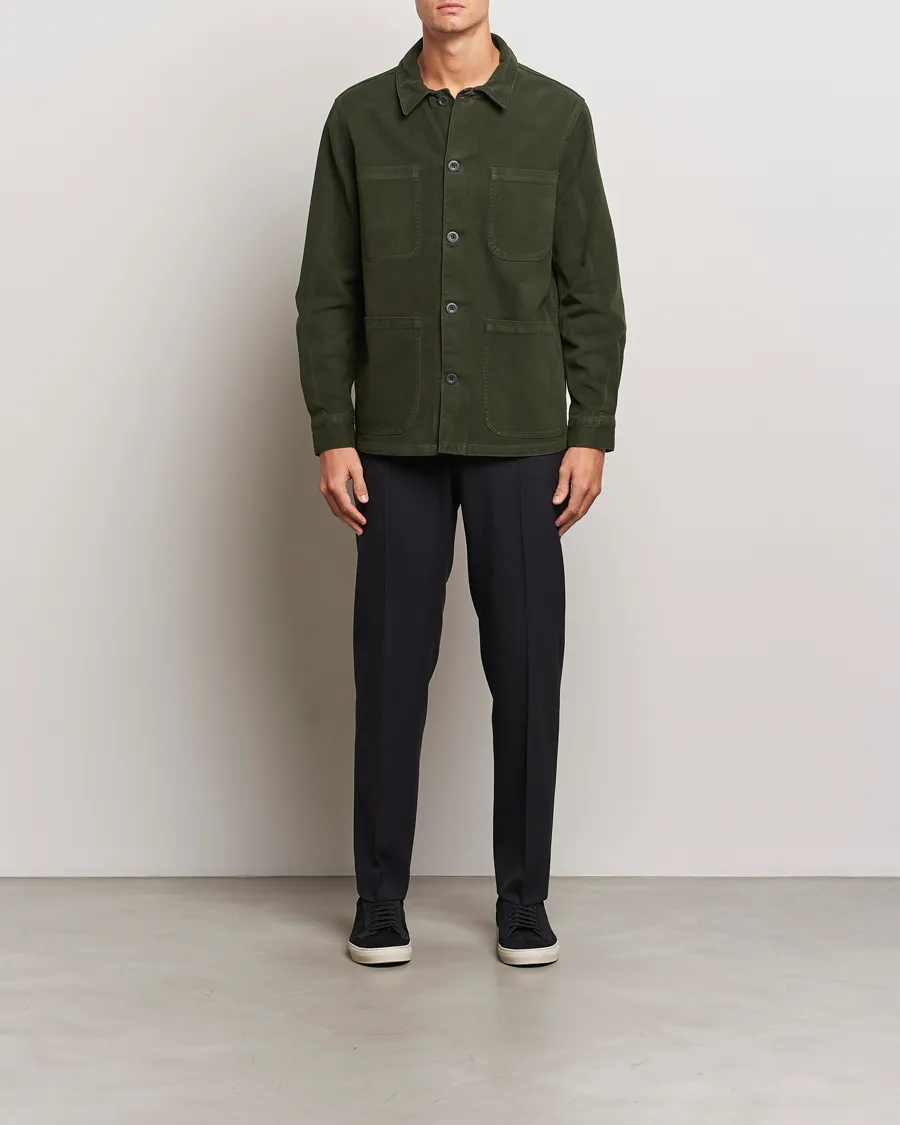 Algot Cotton Lyocell Overshirt Deep Green