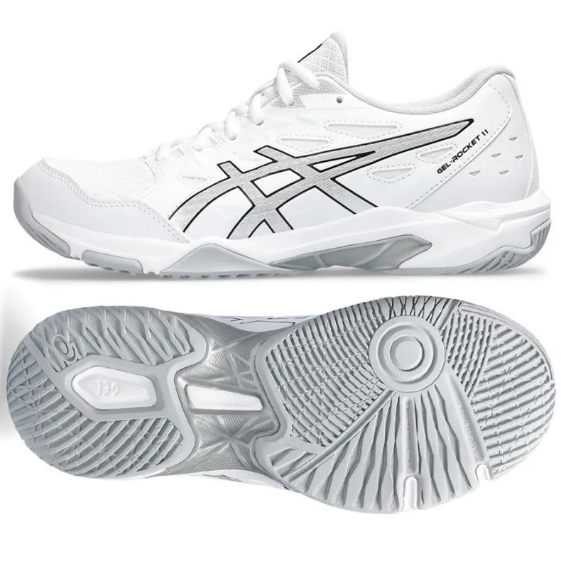 Asics Gel-Rocket 11 W 1072A093 101 chaussures de volley-ball blanche blanche