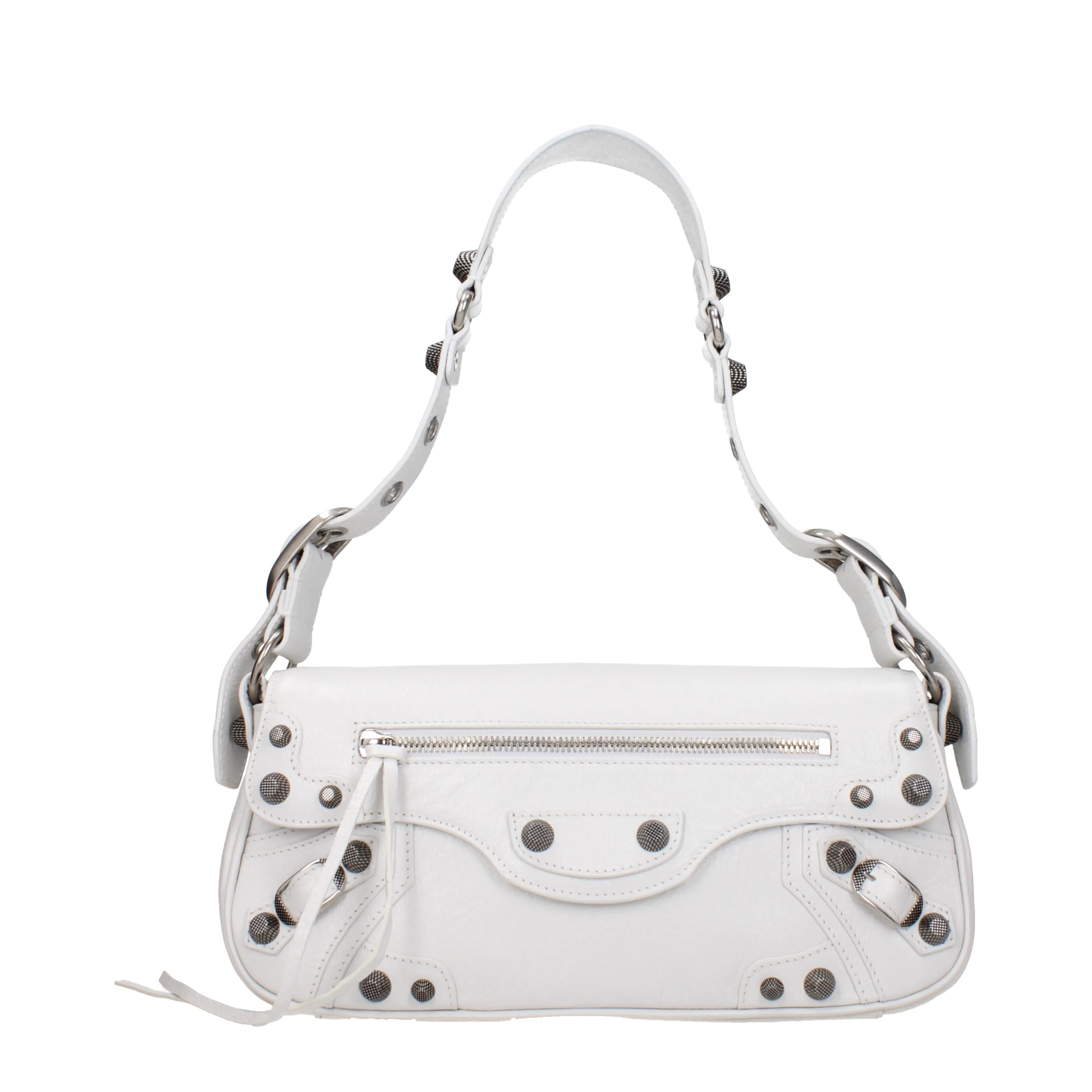 Balenciaga Sacs d'épaule Le Cagole Donna Pelle Bianco / Bianco Ottico