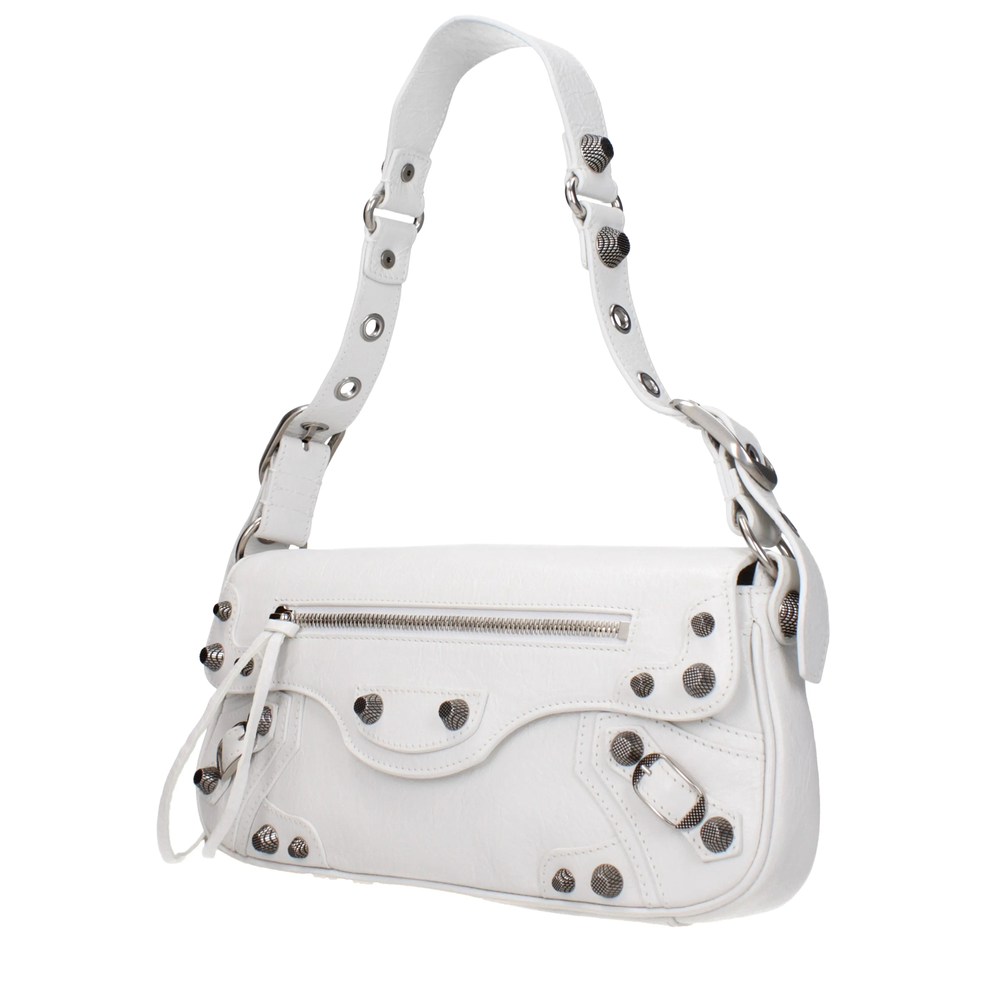 Balenciaga Sacs d'épaule Le Cagole Donna Pelle Bianco / Bianco Ottico