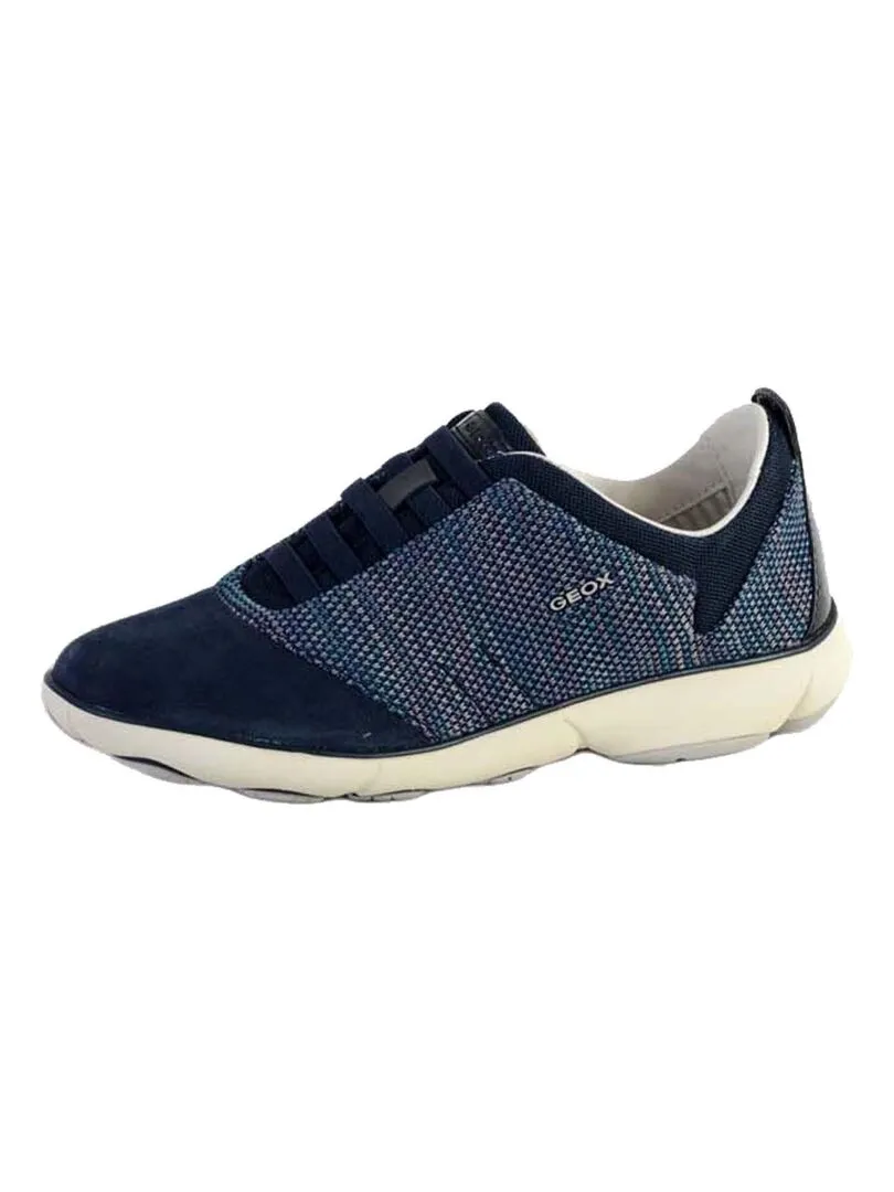 Basket Geox D Nebula. C - KNITT.TEXT. + SUEDE - Bleu