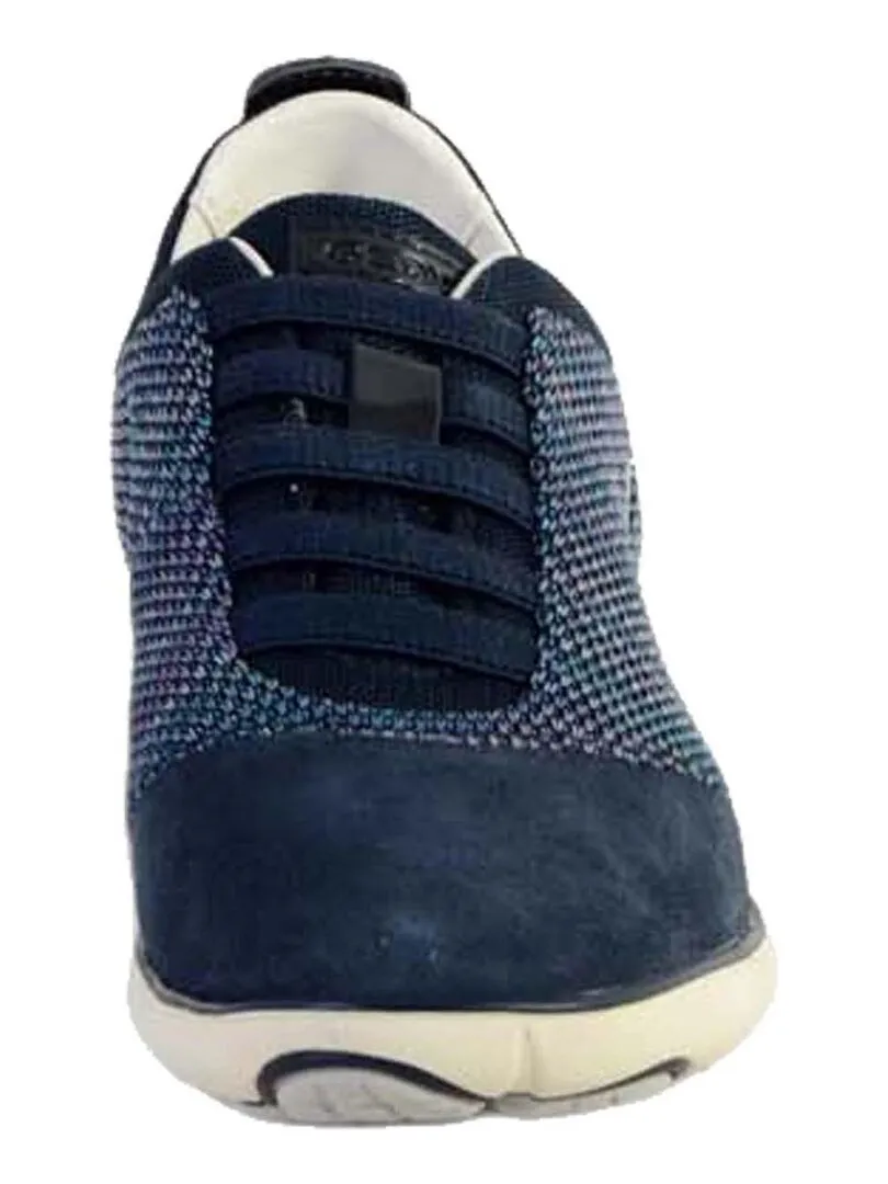 Basket Geox D Nebula. C - KNITT.TEXT. + SUEDE - Bleu