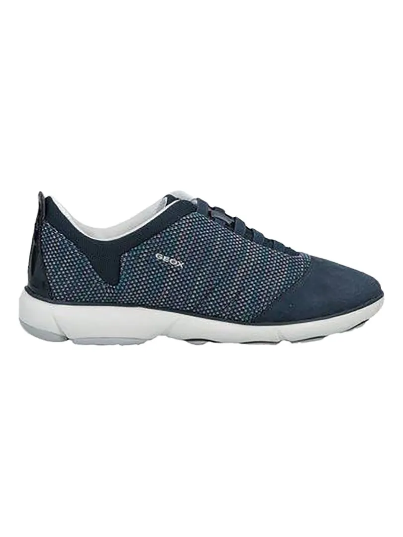 Basket Geox D Nebula. C - KNITT.TEXT. + SUEDE - Bleu