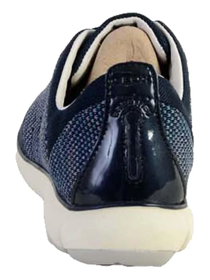 Basket Geox D Nebula. C - KNITT.TEXT. + SUEDE - Bleu