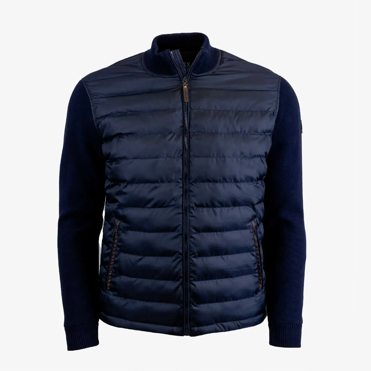 Blouson bleu marine bi-matière