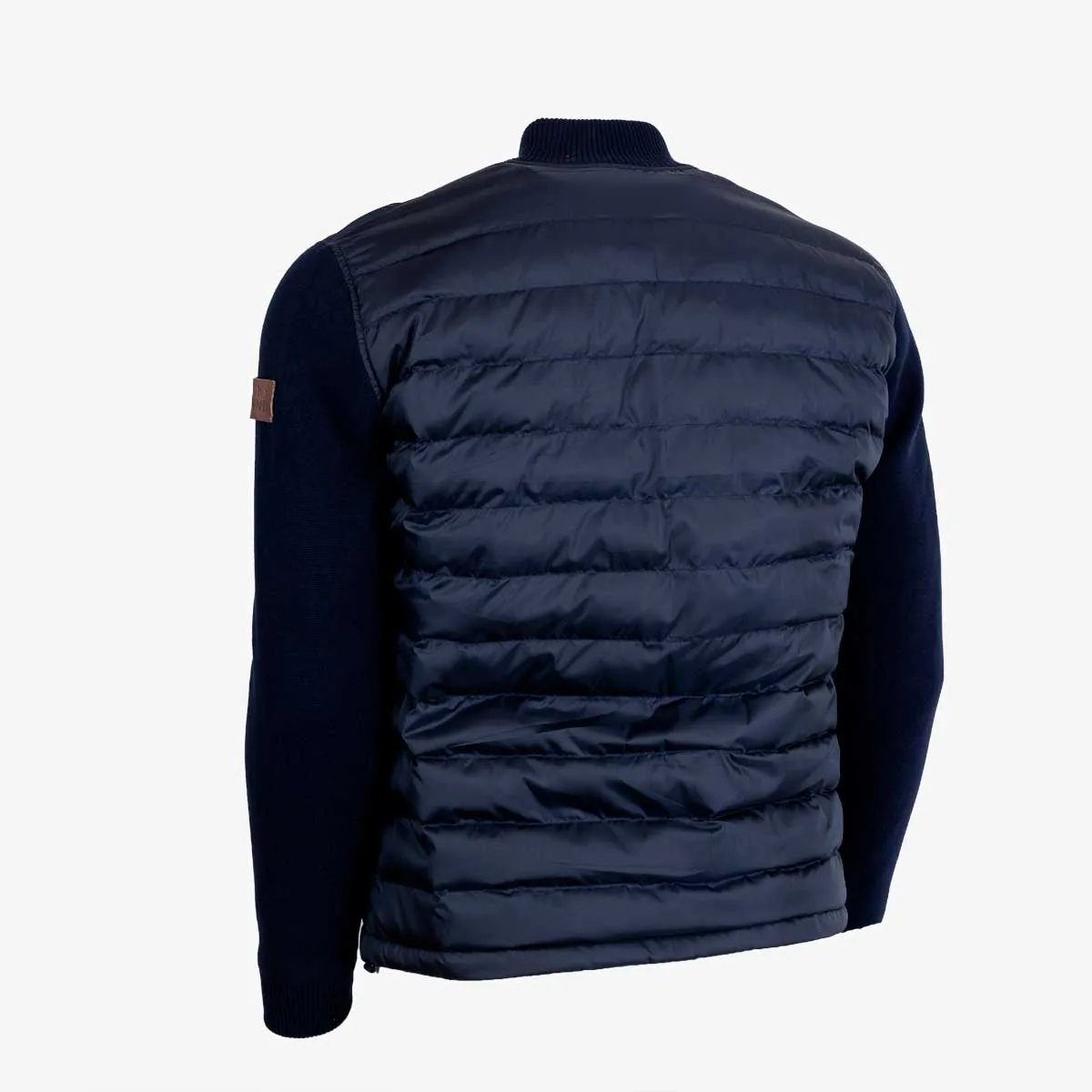 Blouson bleu marine bi-matière