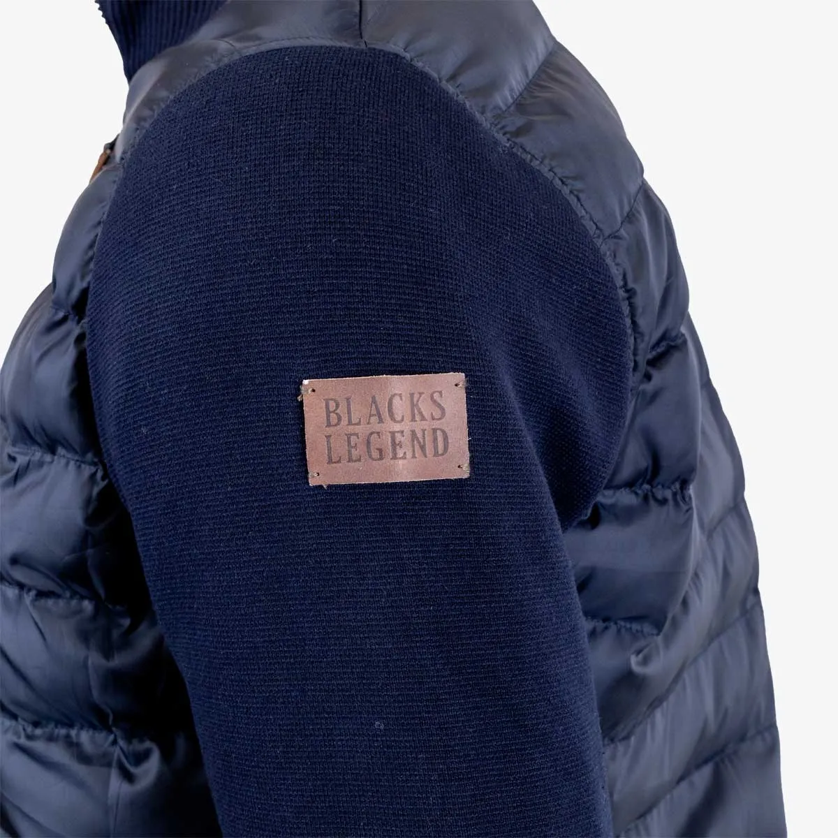 Blouson bleu marine bi-matière