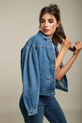 Blouson en jean épaules bouffantes - Sania