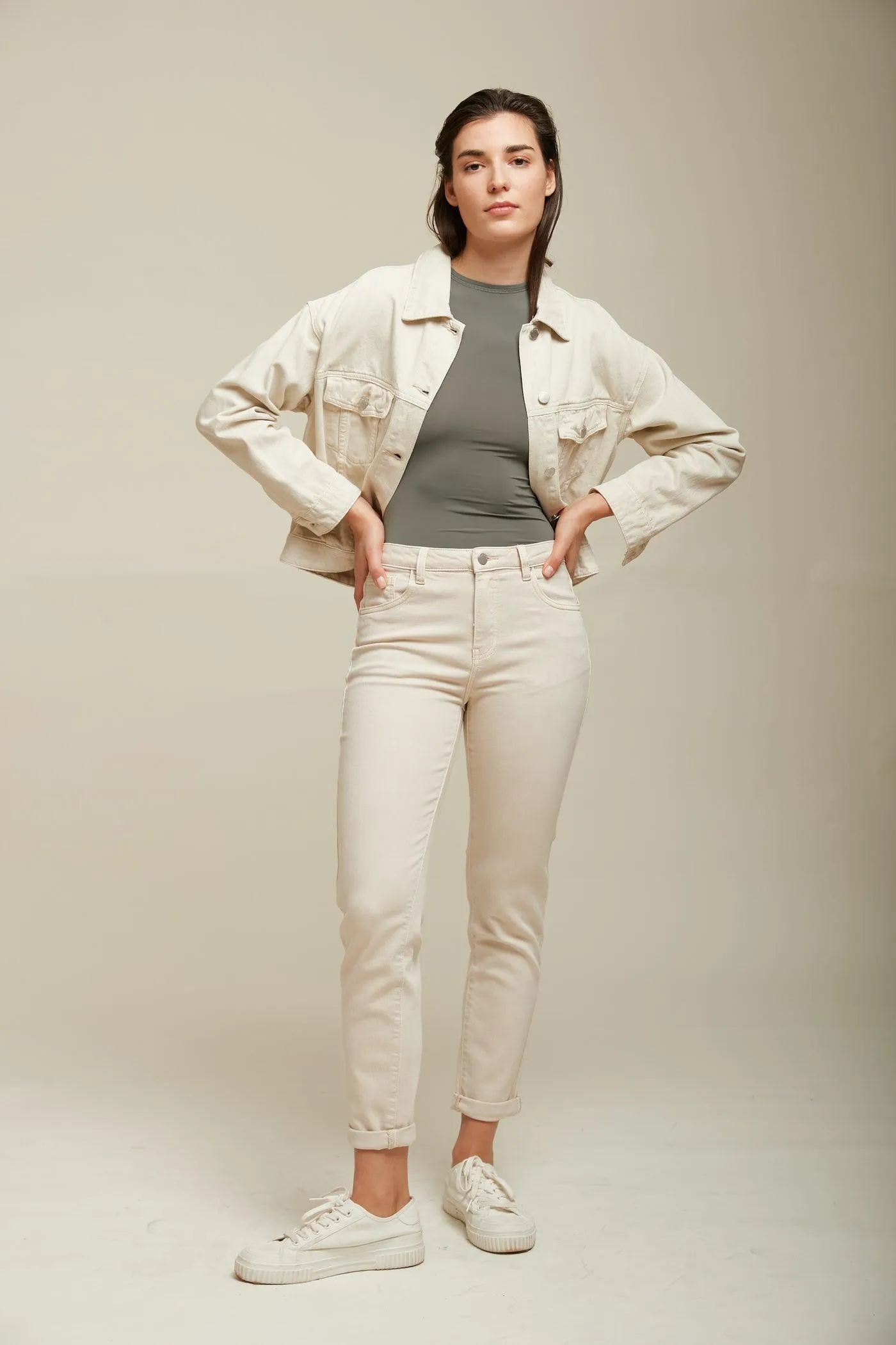 Blouson jean beige - Yanna