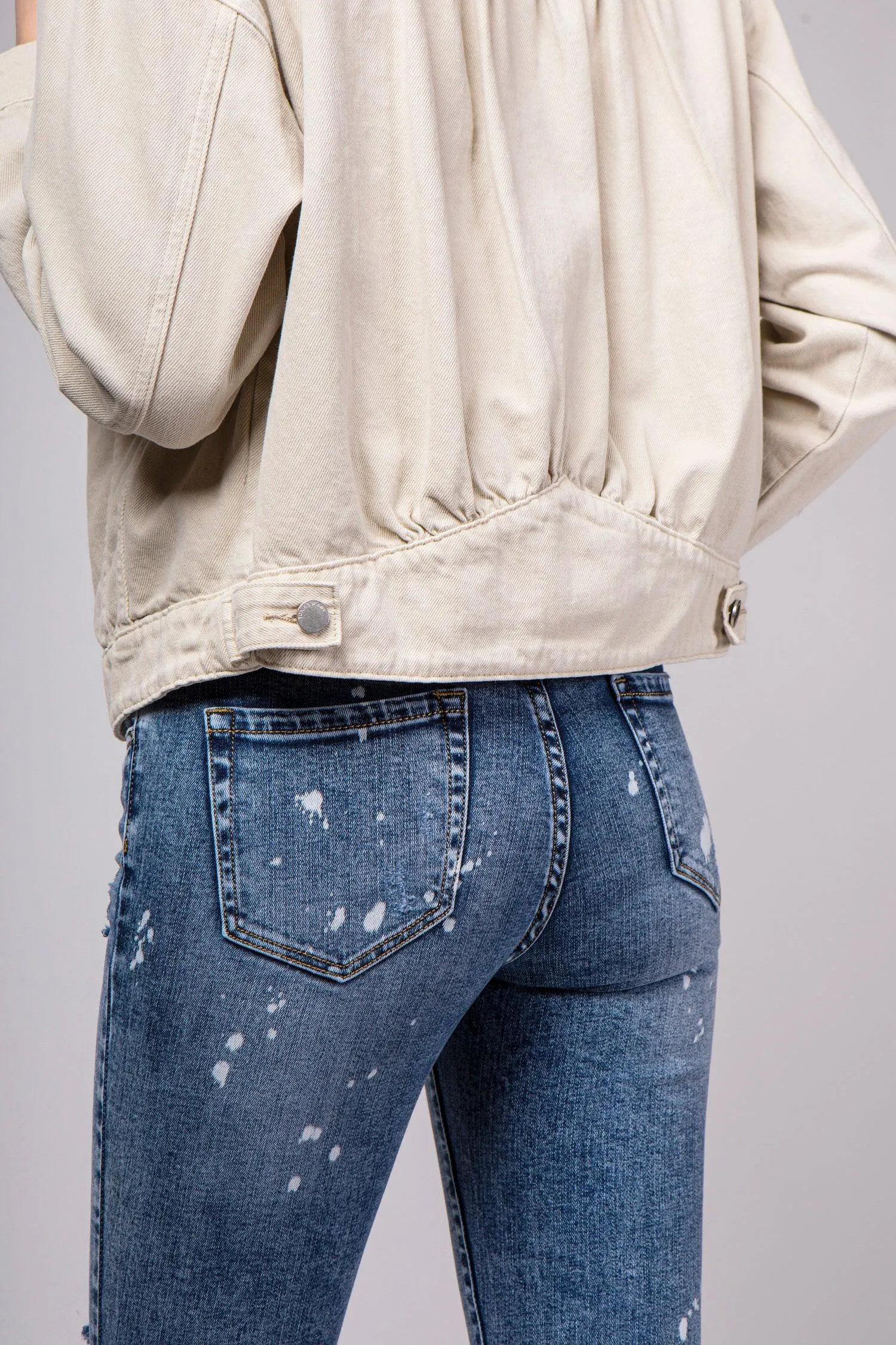 Blouson jean beige - Yanna