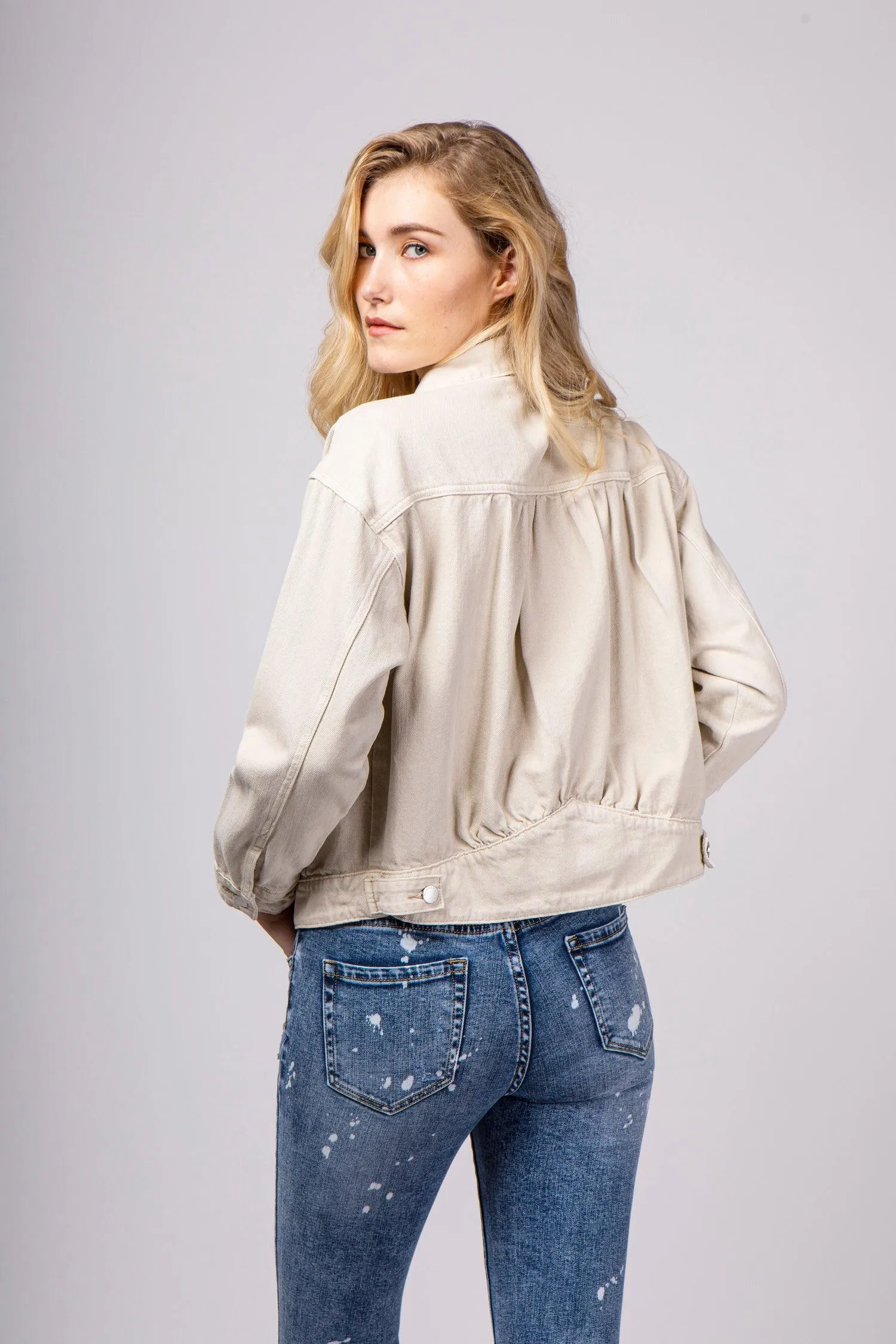 Blouson jean beige - Yanna