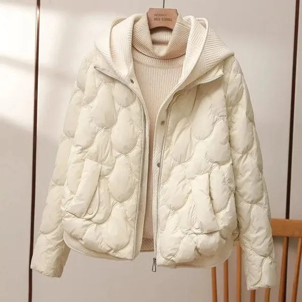 Blouson matelassé à capuche Beige