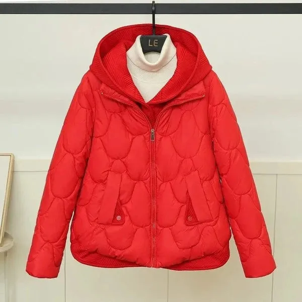 Blouson matelassé à capuche Rouge