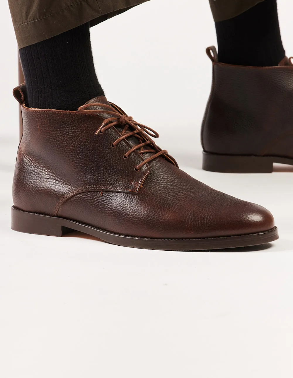 Bottines Jérome - Cuir pull-up grainé marron