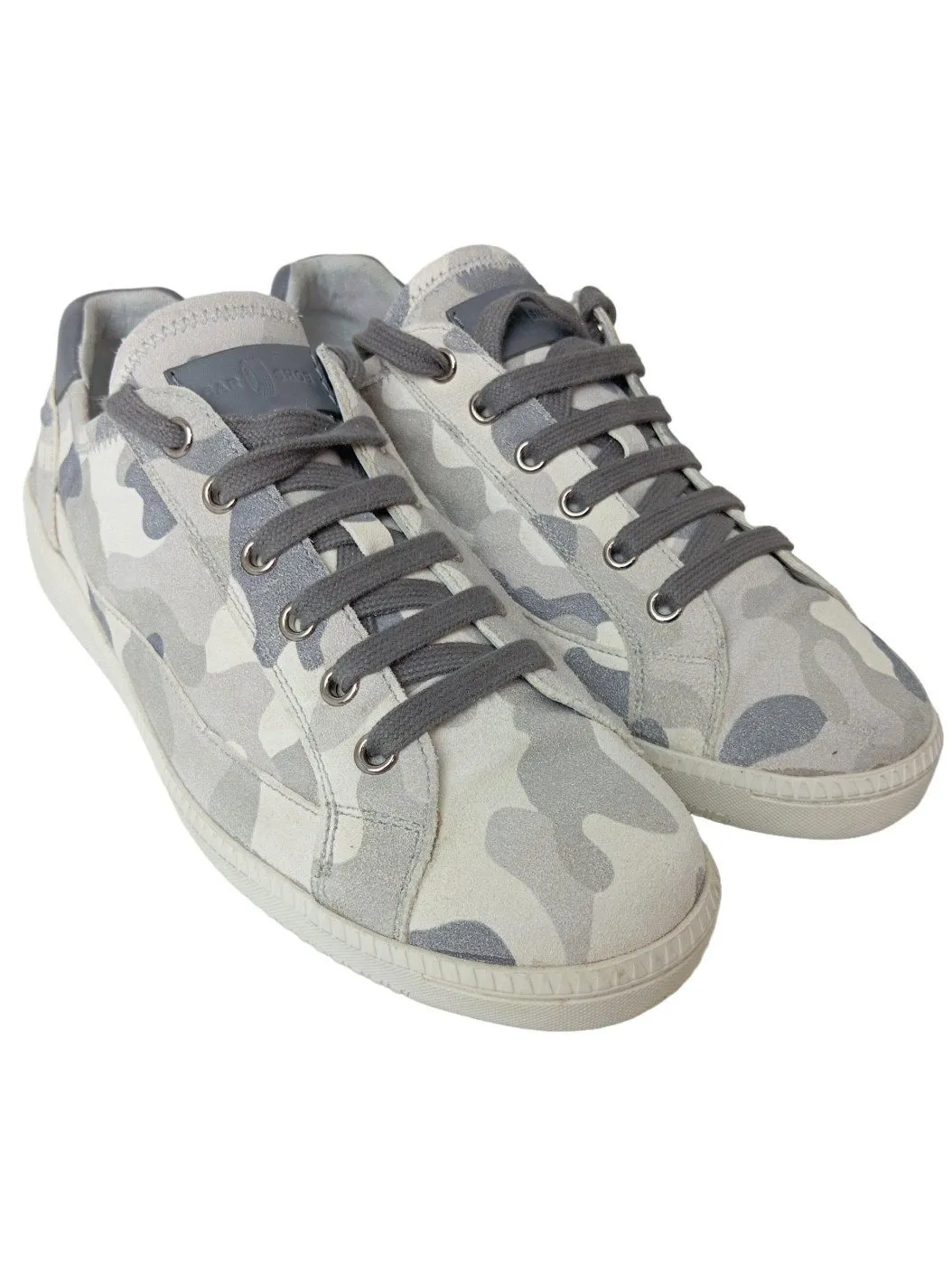 Car Shoe Basket à lacet gris clair-bleu motif de camouflage style décontracté