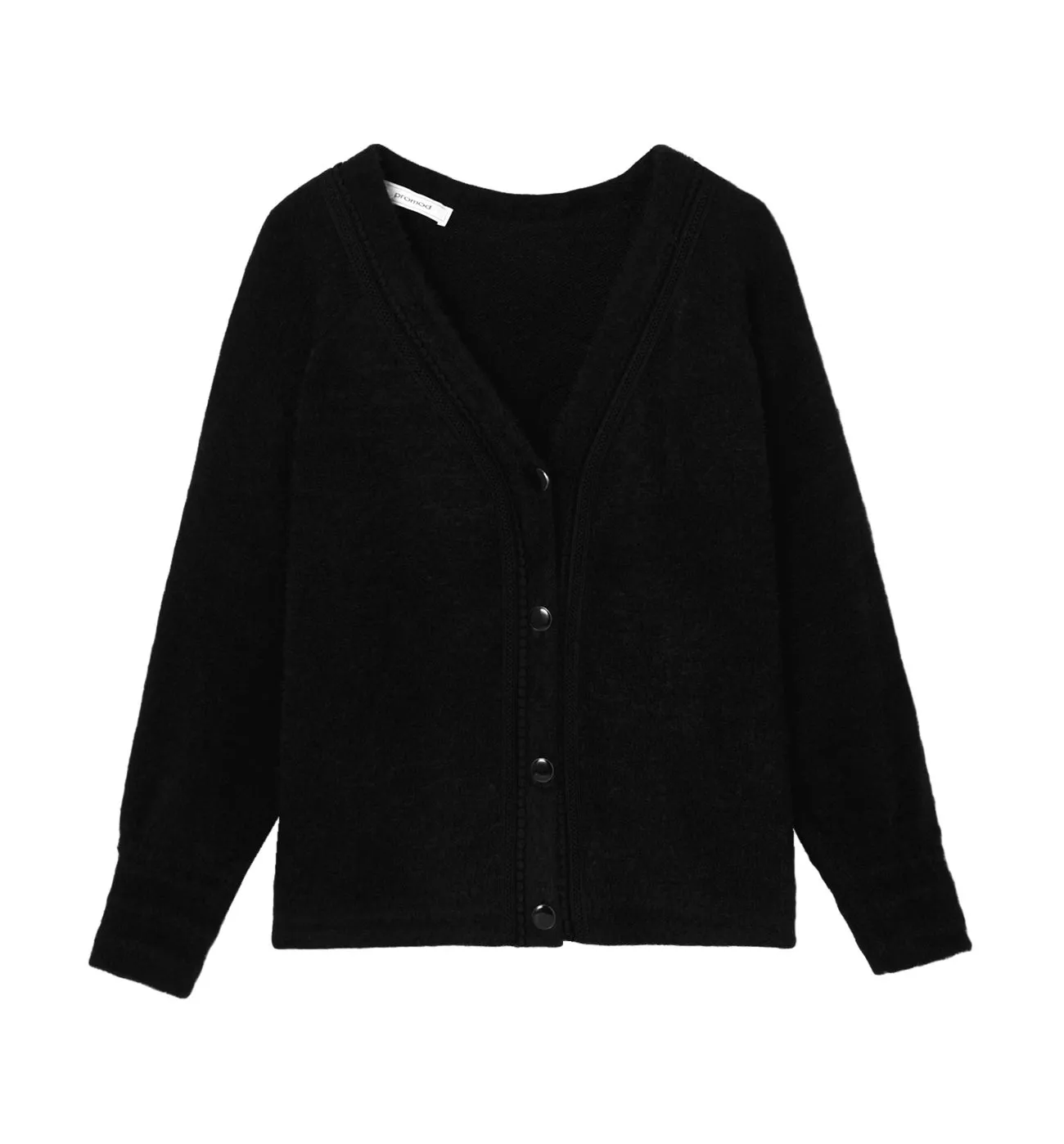 Cardigan doux maille fluffy - Noir