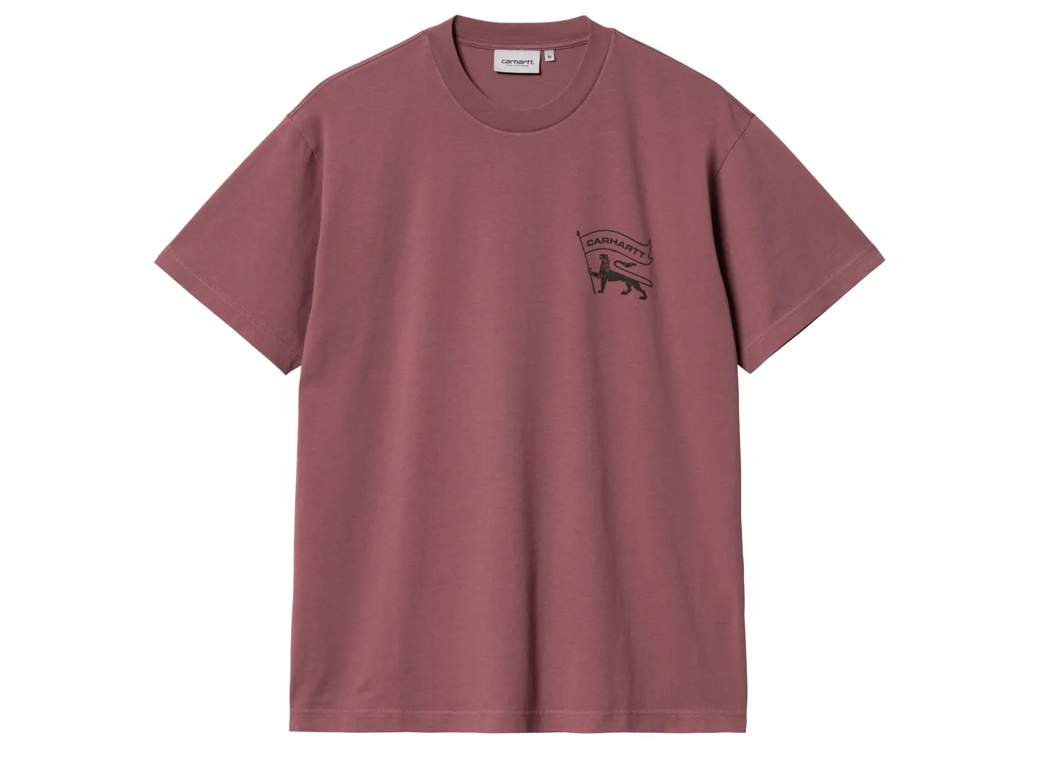 Carhartt WIP Stamp Tshirt Dusty Fuchsia / Black Stone Washed