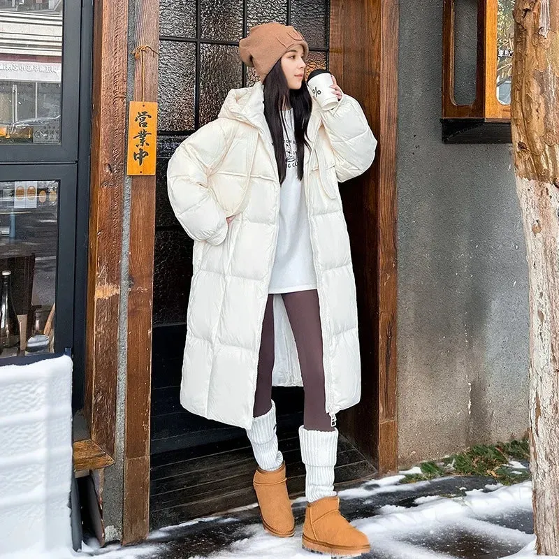 Ceanna - Longue veste parka d'hiver pour femmes avec capuche