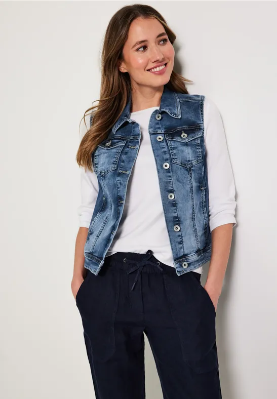 CECIL Gilet en jean bleu moyen 