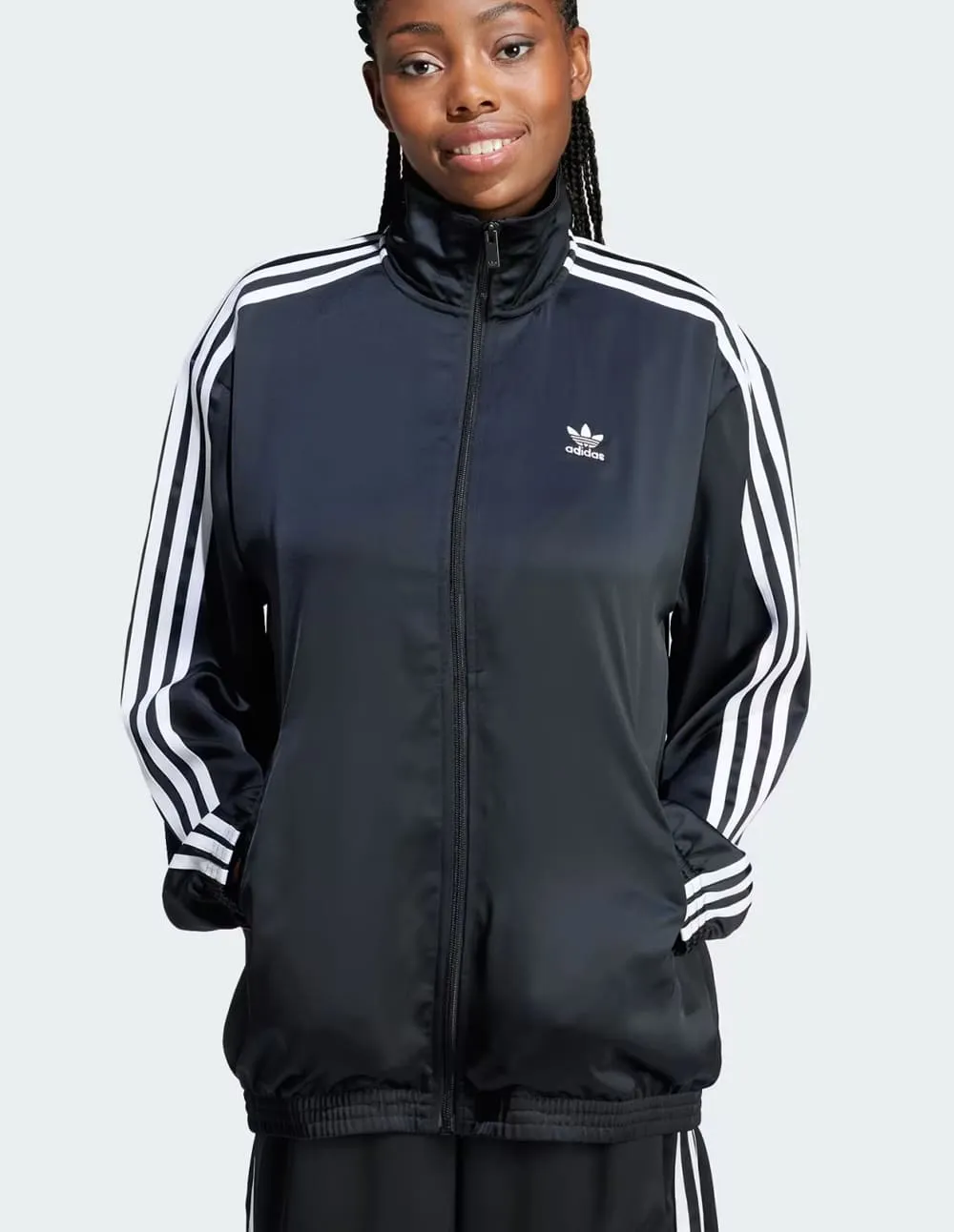 Chaqueta adidas Loose Satin Negra Mujer