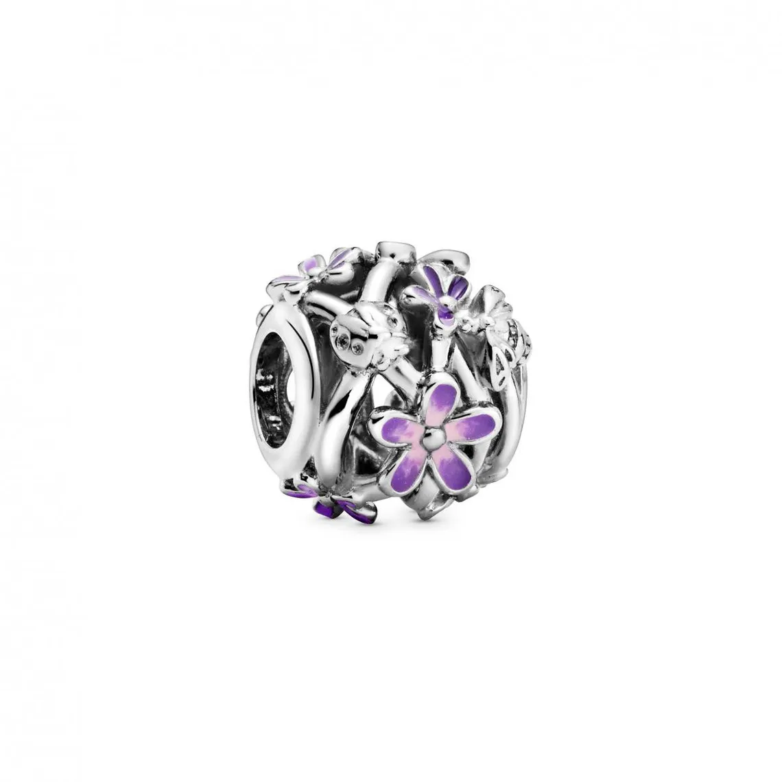 Charm Marguerite Violette Ajouré Pandora Garden - Argent | 3 Suisses