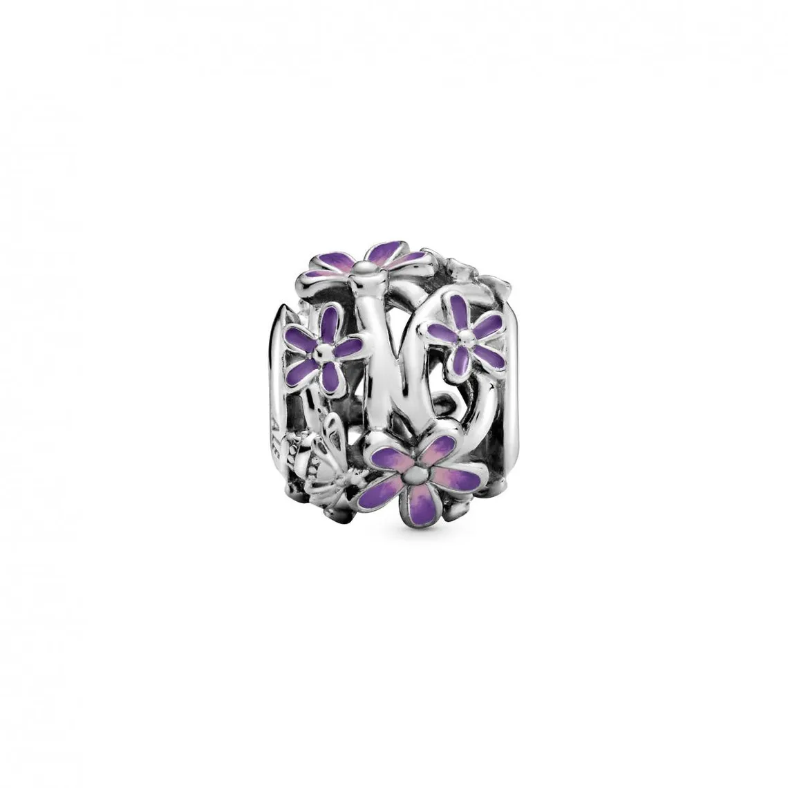 Charm Marguerite Violette Ajouré Pandora Garden - Argent | 3 Suisses