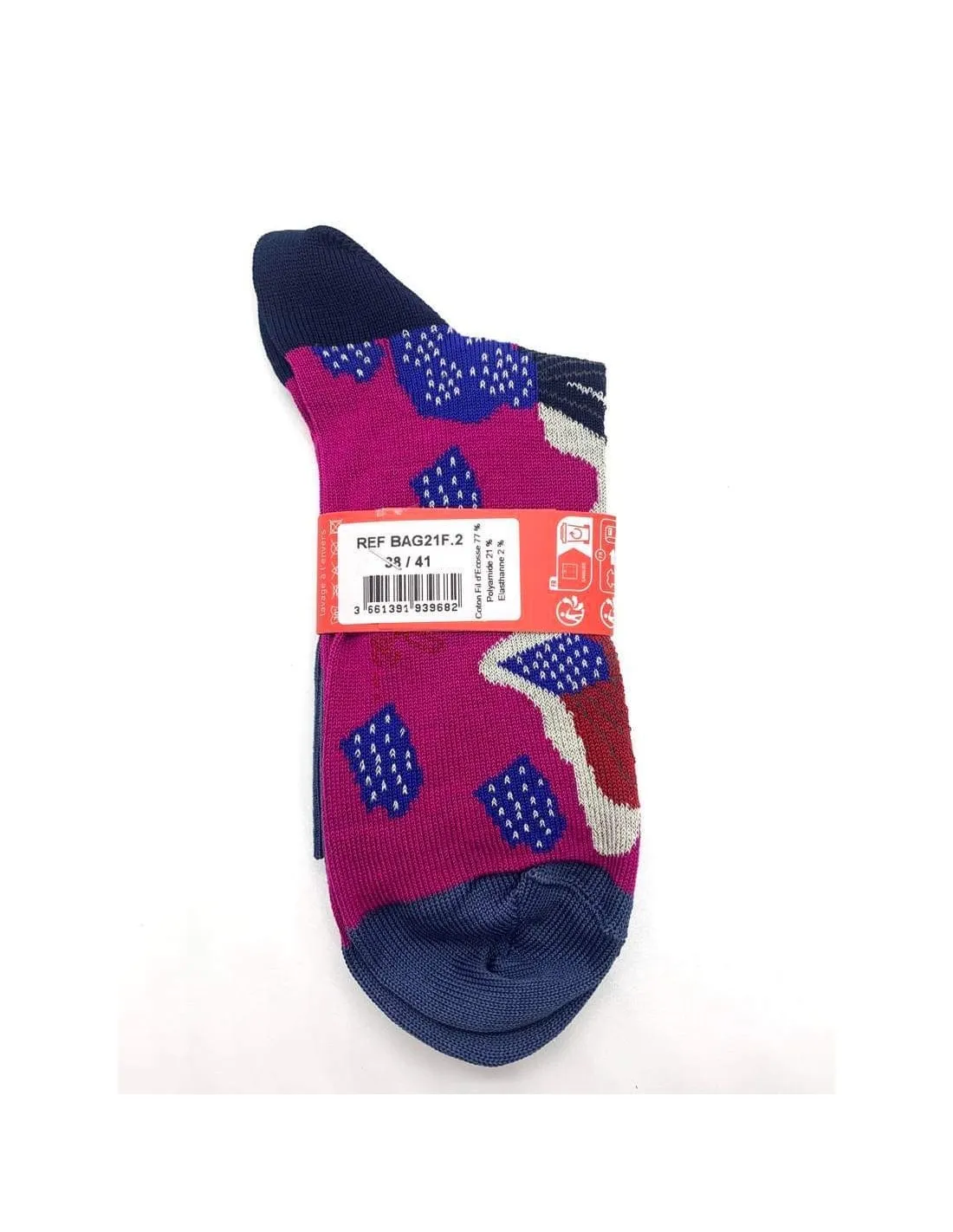 Chaussettes Berthe aux grands pieds BAG21F.2 Fuchsia/Iris